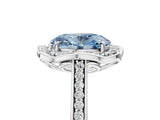 White gold Fancy Blue Oval  Halo Round Diamond Pave Band with Four-Prong Setting_55