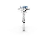 White gold Fancy Blue Oval  Halo Solitaire Diamond Ring with Pave Band and Bezel Setting_50