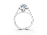White gold Fancy Blue Oval  Halo Solitaire Diamond Ring with Pave Band and Bezel Setting_51