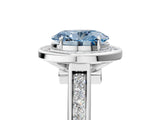 White gold Fancy Blue Oval  Halo Solitaire Diamond Ring with Pave Band and Bezel Setting_54