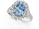 White gold Fancy Blue Oval  Halo Split Shank Diamond Engagement Ring with Pave Band and Four-Prong Setting_57