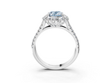 White gold Fancy Blue Oval  Halo Split Shank Diamond Engagement Ring with Pave Band and Four-Prong Setting_59