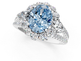 White gold Fancy Blue Oval  Halo Split Shank Diamond Engagement Ring with Prong Setting_21