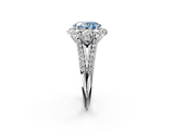 White gold Fancy Blue Oval  Halo Split Shank Diamond Engagement Ring with Prong Setting_22