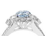White gold Fancy Blue Oval  Halo Split Shank Diamond Engagement Ring with Prong Setting_24
