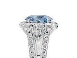 White gold Fancy Blue Oval  Halo Split Shank Diamond Engagement Ring with Prong Setting_25