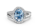 White gold Fancy Blue Oval  Halo Split Shank Diamond Ring with Four-Prong Setting_31