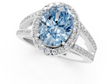 White gold Fancy Blue Oval  Halo Split Shank Diamond Ring with Four-Prong Setting_32