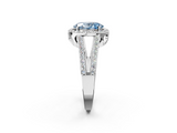 White gold Fancy Blue Oval  Halo Split Shank Diamond Ring with Four-Prong Setting_34