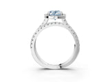 White gold Fancy Blue Oval  Halo Split Shank Diamond Ring with Pavé Setting_29
