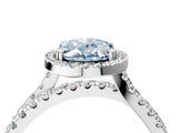 White gold Fancy Blue Oval  Halo Split Shank Diamond Ring with Pavé Setting_30