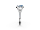 White gold Fancy Blue Oval  Halo Split Shank Diamond Ring with Prong Setting_22