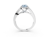 White gold Fancy Blue Oval  Halo Split Shank Diamond Ring with Prong Setting_23