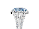 White gold Fancy Blue Oval  Halo Split Shank Diamond Ring with Prong Setting_25
