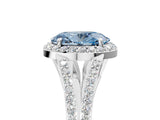 White gold Fancy Blue Oval  Halo Split Shank Pave Diamond Ring with Four-Prong Setting_54