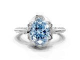 White gold Fancy Blue Oval  Halo Split Shank Pave Diamond Ring with Petal Prong Setting_32