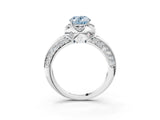 White gold Fancy Blue Oval  Halo Split Shank Pave Diamond Ring with Petal Prong Setting_35