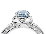 White gold Fancy Blue Oval  Halo Split Shank Pave Diamond Ring with Petal Prong Setting_36
