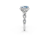 White gold Fancy Blue Oval  Halo Twist Band Solitaire Ring with Six-Prong Setting_39