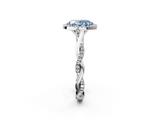 White gold Fancy Blue Oval  Halo Twist Band Solitaire Ring_22