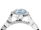 White gold Fancy Blue Oval  Halo Twist Band Solitaire Ring_24