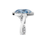 White gold Fancy Blue Oval  Halo Twist Band Solitaire Ring_25