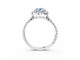 White gold Fancy Blue Oval  Halo Twisted Band Four-Prong Diamond Ring_24