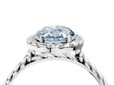 White gold Fancy Blue Oval  Halo Twisted Band Four-Prong Diamond Ring_24