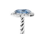White gold Fancy Blue Oval  Halo Twisted Band Four-Prong Diamond Ring_25