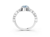 White gold Fancy Blue Oval  Milgrain Marquise Diamond Twist Band Ring_65