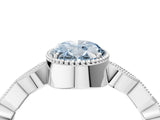White gold Fancy Blue Oval  Milgrain Marquise Diamond Twist Band Ring_66