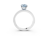 White gold Fancy Blue Oval  Milgrain Pave Diamond Engagement Ring with Four-Prong Setting_169