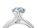 White gold Fancy Blue Oval  Solitaire Beaded Band Six-Prong Setting_10
