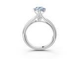 White gold Fancy Blue Oval  Solitaire Beaded Band Six-Prong Setting_3