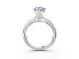 White gold Fancy Blue Oval  Solitaire Beaded Band Six-Prong Setting_9
