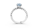 White gold Fancy Blue Oval  Solitaire Bezel Accent Diamond Engagement Ring with Beaded Band and Four-Prong Setting_39