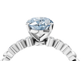 White gold Fancy Blue Oval  Solitaire Bezel Accent Diamond Engagement Ring with Beaded Band and Four-Prong Setting_52