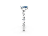 White gold Fancy Blue Oval  Solitaire Bezel-Set Diamond Ring with Beaded Band and Four-Prong Setting_34
