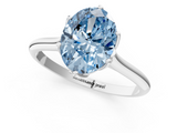 White gold Fancy Blue Oval  Solitaire Cathedral Diamond Ring with Six-Prong Setting_18