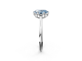 White gold Fancy Blue Oval  Solitaire Cathedral Diamond Ring with Six-Prong Setting_19