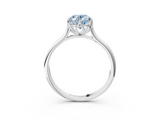 White gold Fancy Blue Oval  Solitaire Cathedral Diamond Ring with Six-Prong Setting_20