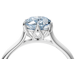 White gold Fancy Blue Oval  Solitaire Cathedral Diamond Ring with Six-Prong Setting_21