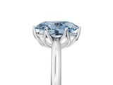 White gold Fancy Blue Oval  Solitaire Cathedral Diamond Ring with Six-Prong Setting_22