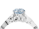 White gold Fancy Blue Oval  Solitaire Celtic Knot Engagement Ring with Four-Prong Setting_77