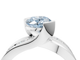White gold Fancy Blue Oval  Solitaire Channel-Set Split Shank Ring with Tension Prong Setting_7