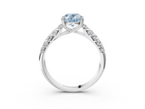 White gold Fancy Blue Oval  Solitaire Chevron Pave Diamond Engagement Ring with Six-Prong Setting_6