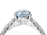 White gold Fancy Blue Oval  Solitaire Chevron Pave Diamond Engagement Ring with Six-Prong Setting_7