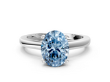 White gold Fancy Blue Oval  Solitaire Diamond Engagement Ring with Four-Prong Setting on a Classic Band_3