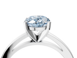 White gold Fancy Blue Oval  Solitaire Diamond Engagement Ring with Four-Prong Setting on a Classic Band_7