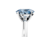 White gold Fancy Blue Oval  Solitaire Diamond Engagement Ring with Four-Prong Setting on a Classic Band_8